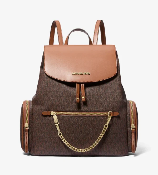 Mochila Michael Kors logo cargo brown